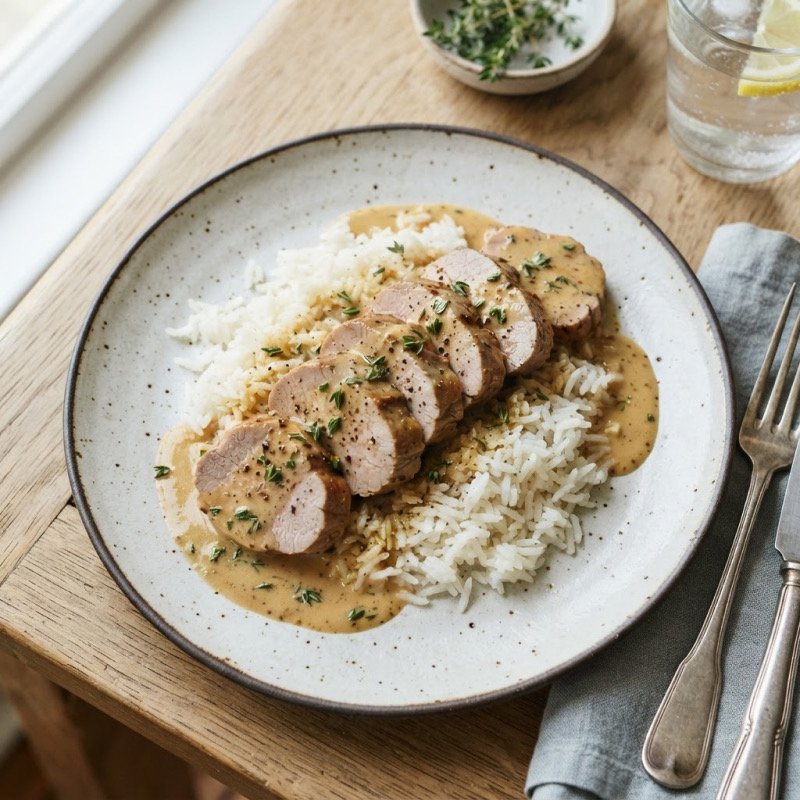 Pork Tenderloin with Mustard Cream Sauce