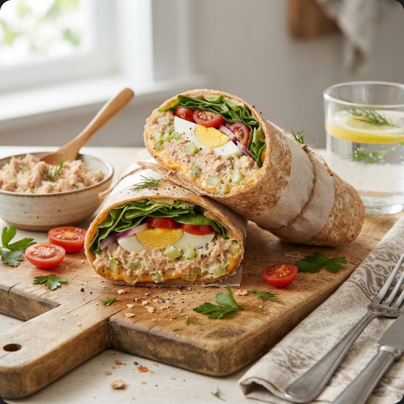 Tuna, Corn & Cheese Spread Wrap